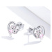 GRACE Silver Jewellery Stříbrné náušnice se zirkony růžová Psí Tlapka, stříbro 925/1000 E-SCE654