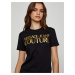 Zlato-černé dámské tričko Versace Jeans Couture S Logo Foil