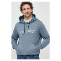 Bavlněná mikina Calvin Klein pánská, s kapucí, s potiskem
