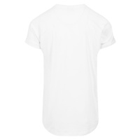 Dlouhé tričko s dlouhým tvarem v bílé barvě