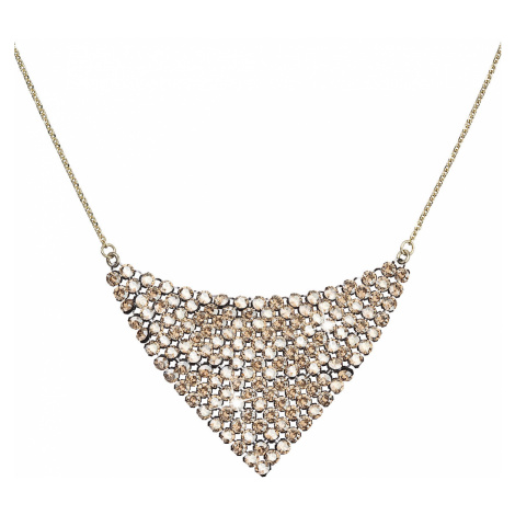 Evolution Group Stříbrný náhrdelník s krystaly Swarovski zlatý 32019.5