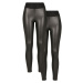 Ladies Faux Leather High Waist Leggings 2-Pack