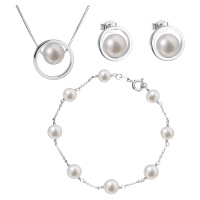 Evolution Group Sada stříbrných šperků s bílou říční perlou AG SADA 1