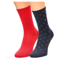 Tommy Hilfiger Sada dvou párů dámských ponožek v červené a tmavě modré barvě To - Dámské