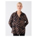 LC Waikiki Patterned Long Sleeve Oversize Women's Shirt