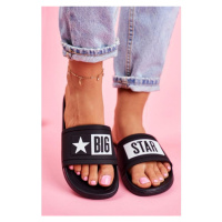 Gumové dámské pantofle černé barvy s nápisem Big Star