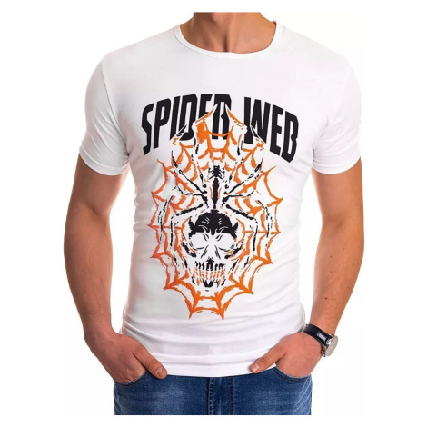 Bílé pánské tričko s pavučinou