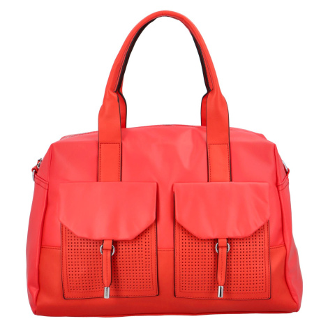 Víkendová dámská koženková taška Norma, červená Maria C.