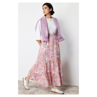 Trendyol Multi Color Floral Pattern Woven Skirt