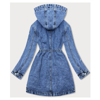 Volná dámská džínová bunda ve světle modré denimové barvě (POP7120-K) - P.O.P.SEVEN