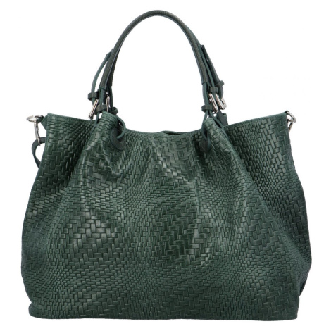 Originální dámská kožená kabelka tmavě zelená - Delami Katrielina zelená