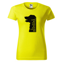DOBRÝ TRIKO Dámské tričko s potiskem I love my dog Barva: Citrónová