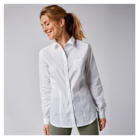 Blancheporte Jednobarevná košilová halenka, bavlna bílá