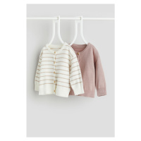 H & M - Bavlněný propínací svetr 2 kusy - růžová