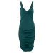 Bonprix BODYFLIRT šaty s řasením na bocích Barva: Zelená, Mezinárodní
