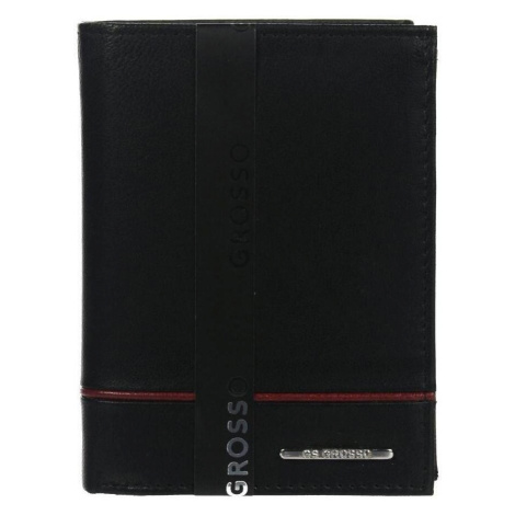 Grosso Kožená pánská peněženka černá-červená RFID v krabičce Černá