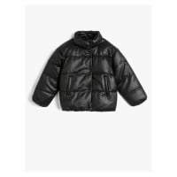 Koton Puffer Coat High Neck Zippered Pocket Detailed Buttoned