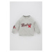 DEFACTO Baby Boy Crew Neck Printed Soft Furry Inside Sweatshirt