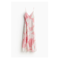 H & M - Dlouhé šaty se stahovací šňůrkou - růžová