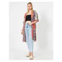 Koton Women's Red Patterned Kimono