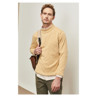 AC&Co / Altınyıldız Classics Men's Beige Anti-Pilling Standard Fit Normal Cut Half Turtleneck Kn