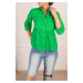 armonika Women's Green Six Shirred Quarter Sleeve Shirt