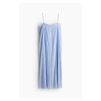 H & M - Bavlněné šaty's volánkovým lemem - modrá