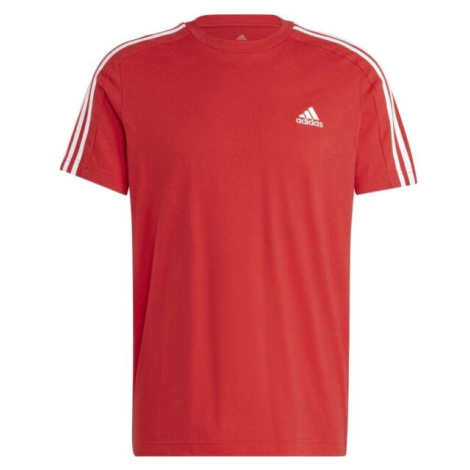 adidas 3-STRIPES TEE Pánské tričko, červená, velikost