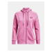 Rival Fleece FZ Hoodie Mikina Under Armour Růžová