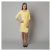 Midi šaty ve světle žluté barvě 11905