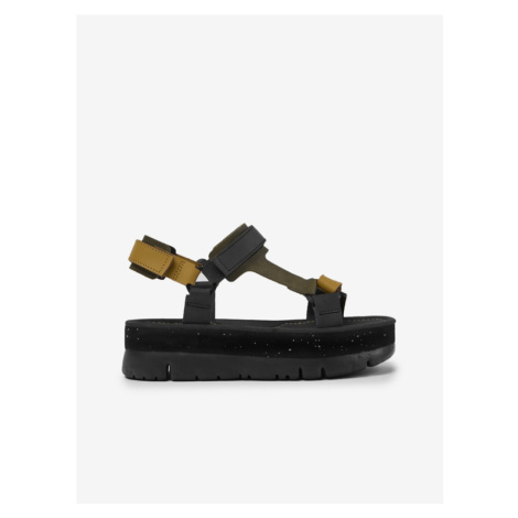 Černé dámské kožené sandály na platformě Camper
