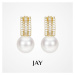 JAY Náušnice s perlou a zirkony Noélle JAY-0044-F01-311 Zlatá Bílá