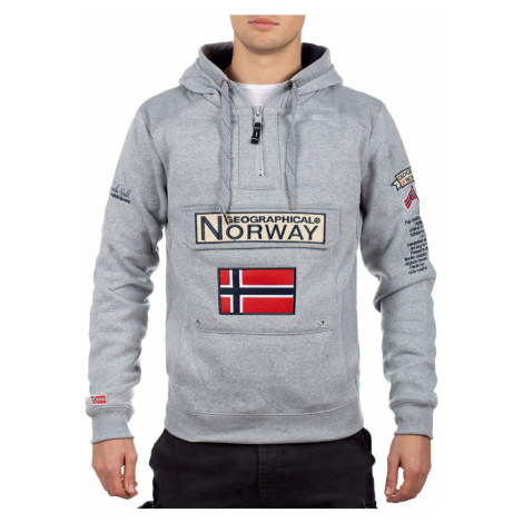 Pánská mikina s kapucí GEOGRAPHICAL NORWAY Gymclass Barva: Šedá