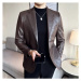 Elegantní kožené pánské sako s náprsní kapsou