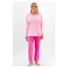 Dámské pyžamo Martel Dana - výstřih do “V” Růžová