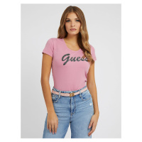 Guess dámské růžové tričko