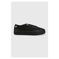Sneakers boty Tommy Hilfiger PLATFORM VULCANIZED SNEAKER černá barva