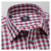 Pánská košile klasická s růžovo-šedým vzorem 12406