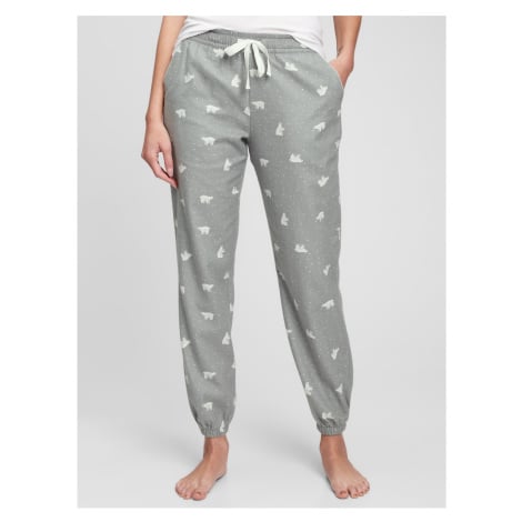 Šedé dámské pyžamové flanelové kalhoty GAP