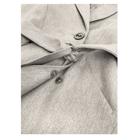 Béžový, drobně károvaný dámský kabát (2706) ROSSE LINE