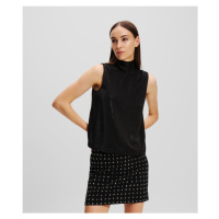 Halenka karl lagerfeld rhinestone evening top black