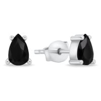 Brilio Silver Slušivé stříbrné náušnice s černými zirkony EA860WBC