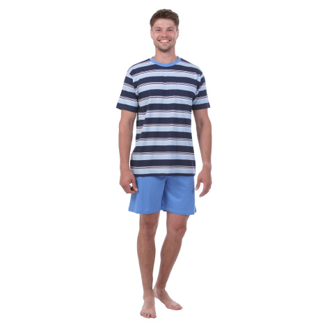 Pánské pyžamo - CALVI 23-165, modrá / pruh Barva: Modrá