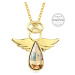 Levien Pozlacený náhrdelník s třpytivým krystalem Angel Rafael