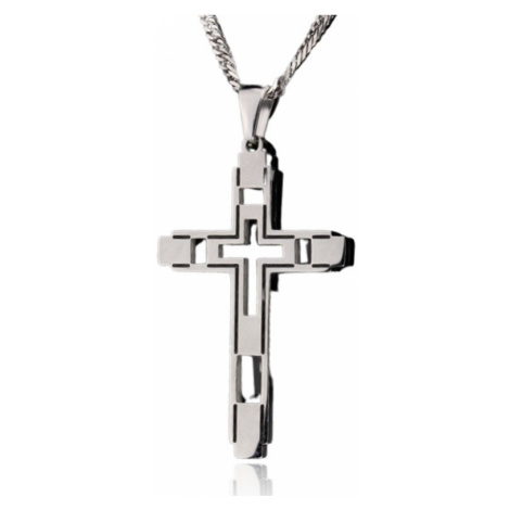 Linda's Jewelry Náhrdelník kříž Futura chirurgická ocel INH065 Délka: 45 cm