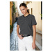 Trendyol Black Striped Premium Basic Regular/Normal Fit Crew Neck Knitted T-Shirt
