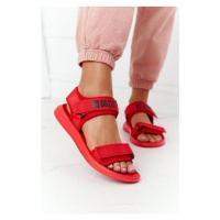 Stylové dámské sandály značky BIG STAR v červené barvě