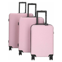 Sada 3 cestovních kufrů Enrico Benetti Kanes S,M,L - růžová