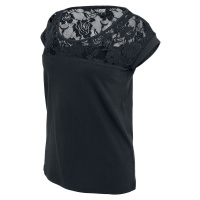 Urban Classics Ladies Top Laces Tee Dámské tričko černá