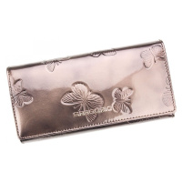 Luxusní dámská velká lakovaná kožená peněženka Elena, šedá